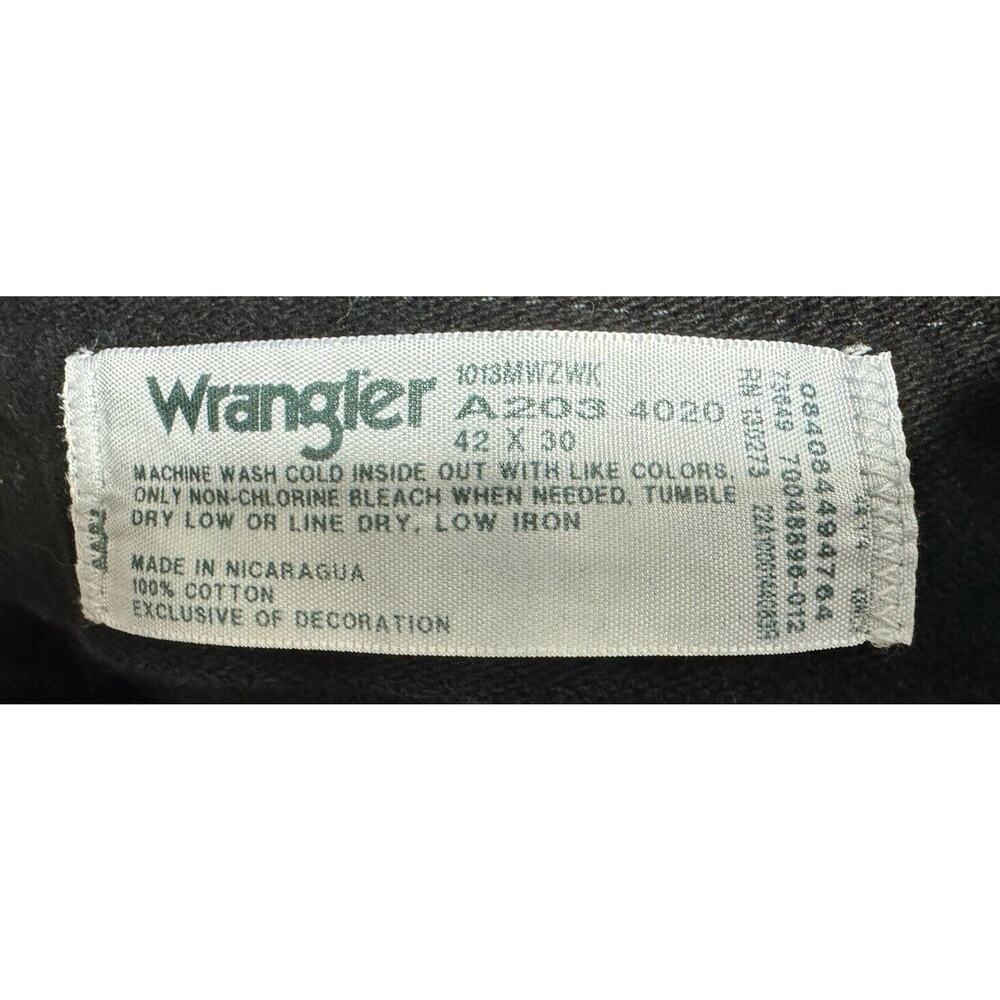 Wrangler Men's 1013MWZWK Regular Fit Straight Leg Black Jeans - Size 42x30* - Picture 6 of 6